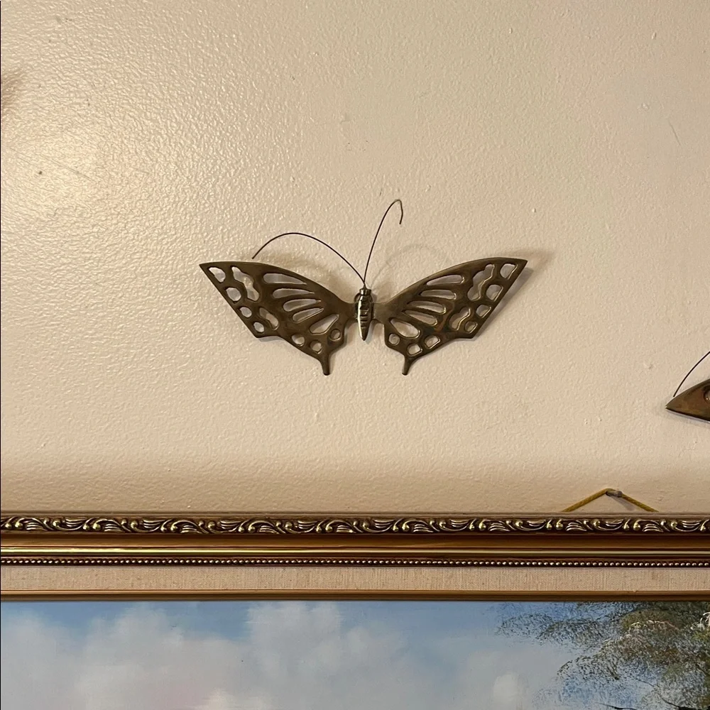 4 BRASS BUTTERFLIES THICK - Solid -Various Sizes - Excellent Condition - Vintage